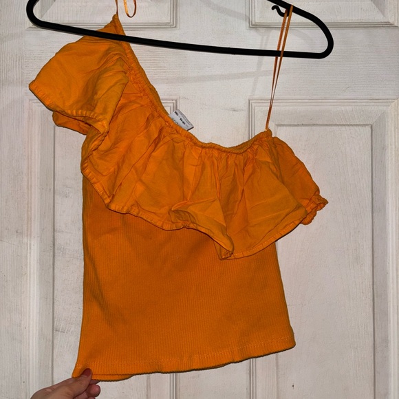 ZARA One shoulder Orange Top - Picture 4 of 4